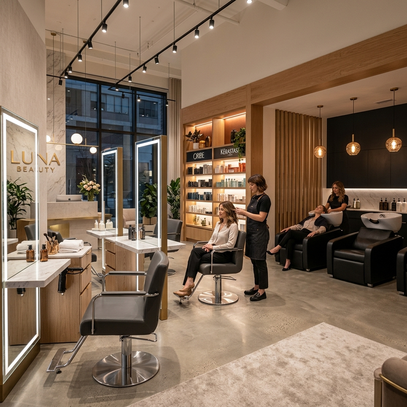 Personalized Beauty Salon Counter